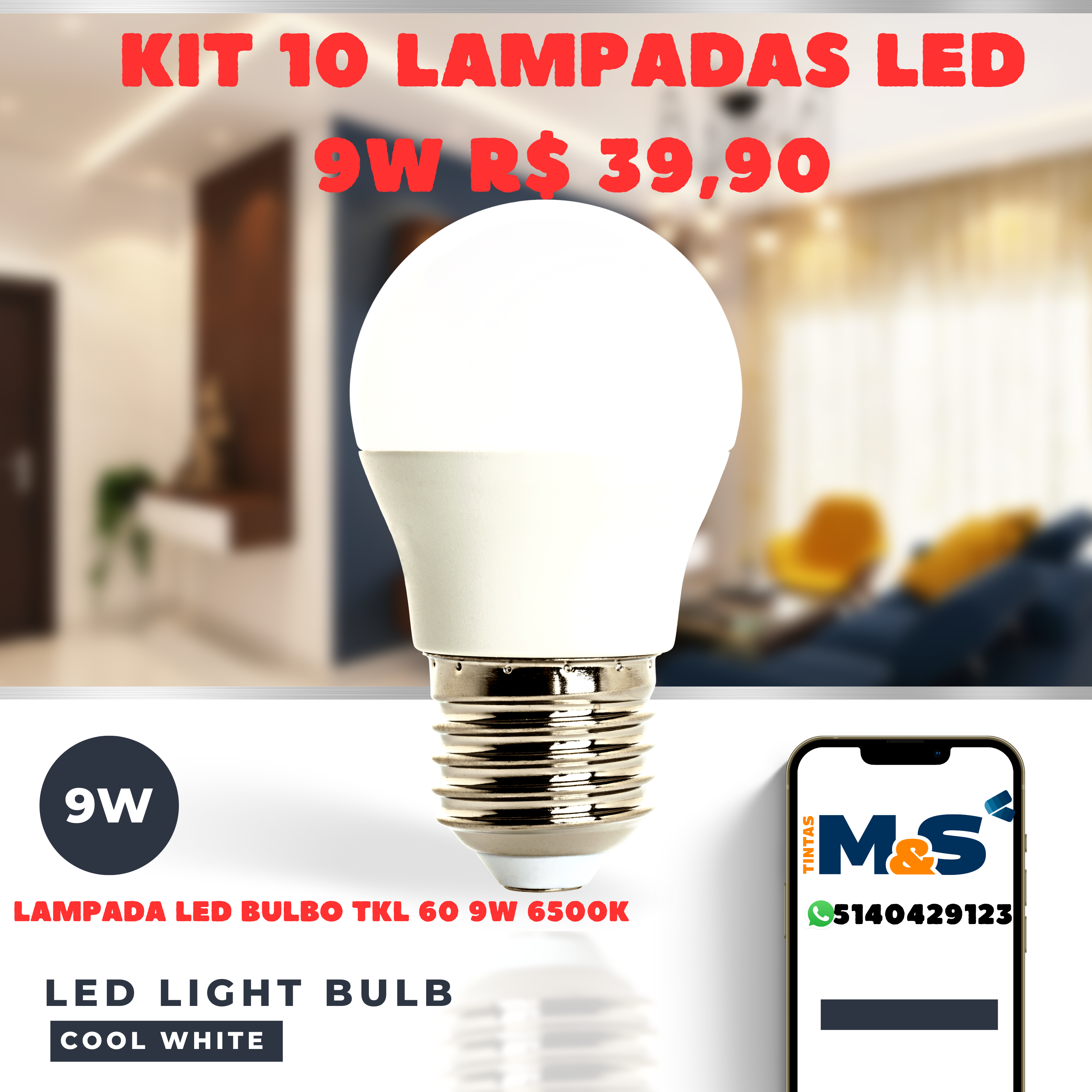 Dark Blue and White Professional LED Light Bulb Instagram Post (1)